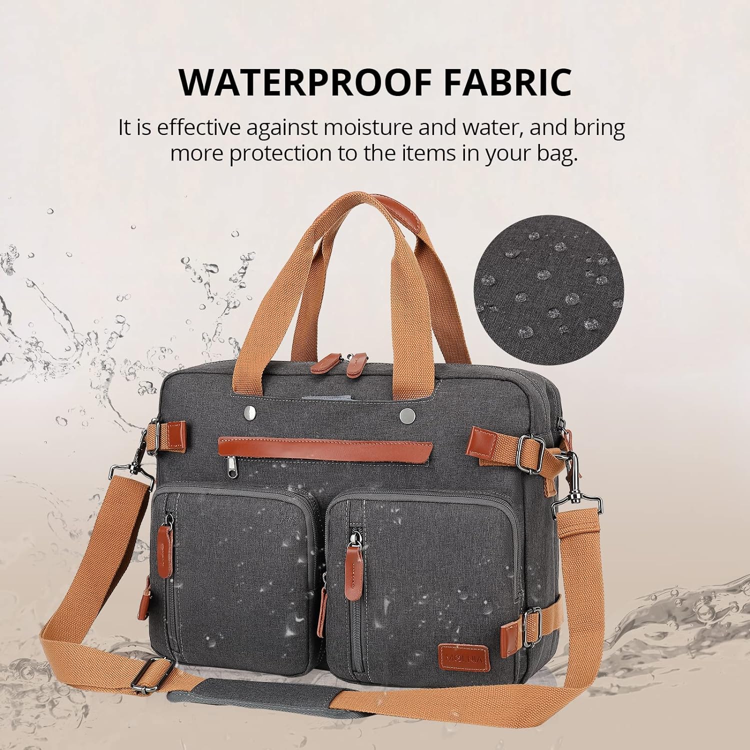 MOLNIA 3 in 1 Laptop Backpack, 17.3 inch Computer Bags for Men, Laptop Backpack for Men, for Travel Bussiness School Men Women, Black - Image 5